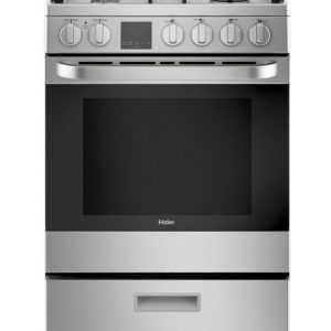 CUISINIÈRE AU GAZ FOUR À CONVECTION DE 24" / 2,9 PI³ EN ACIER INOXYDABLE *PRODUIT NEUF* HAIER