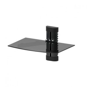 Étagère murale en verre trempé / 1 Tablette Noir ( DVD-291 )