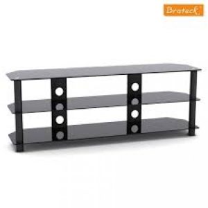 Meuble pour télévision noir en métal et en vitre trempé / 3 tablettes DJ Style ( TP1001XL )