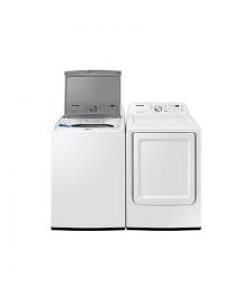 Ensemble Laveuse à Chargement Vertical de 5 pi³ et Sécheuse de 7.2 pi³ Blanche *PRODUIT NEUF* Samsung ( WA44A3205AW / DVE45T3200W )