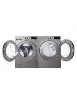 Ensemble Laveuse à Vapeur 5.2 Pi³ Et Sécheuse Électrique À Vapeur De 7.5 Pi³ À Chargement Frontal Acier Graphite De LG ( WM3850HVA / DLEX3850V )